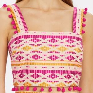 SAYLOR—>Dahlia Pom-Pom Embroidered Top (Size XS)